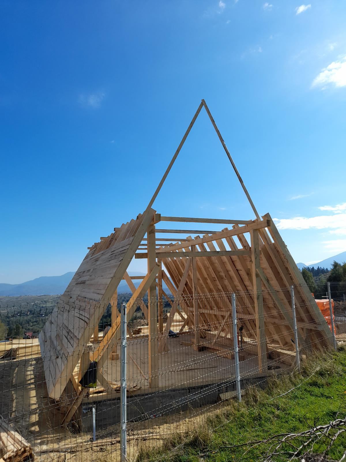 Structură cabană A-frame, vedere de ansamblu